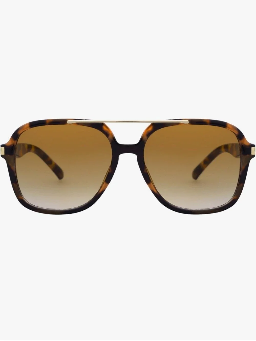 Tortoiseshell Oversized Square Sunglasses with Brown Gradient Lenses